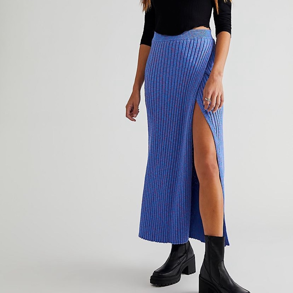 Better Days Midi Skirt Blueberry Combo
